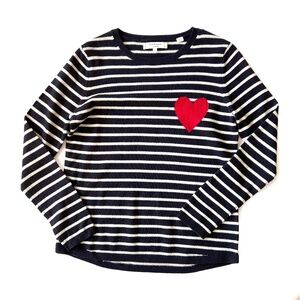 Chinti & Parker Wool Cashmere Breton heart Sweater Size Small